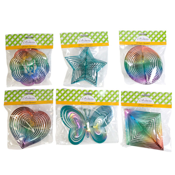 WIND SPINNER 3D RAINBOW METALLIC 6 ASST/ GARDEN PBH