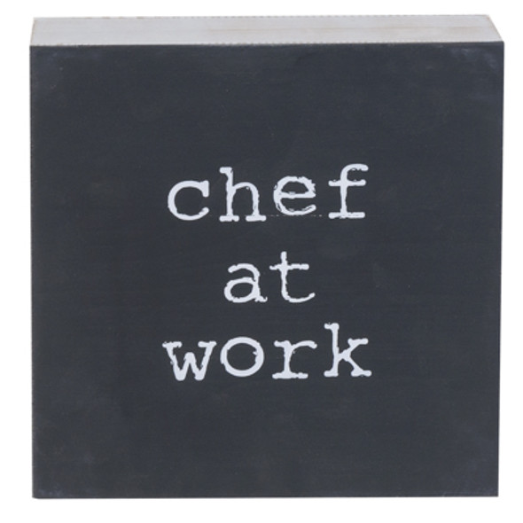 BLOCK SIGN 6X6 CHEF AT WORK