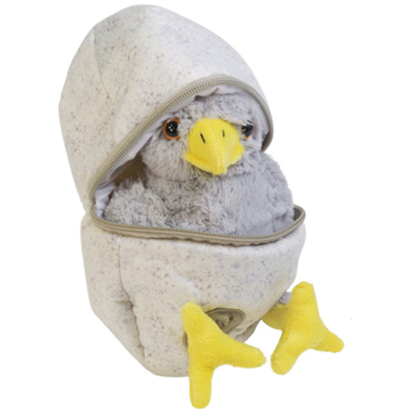 PLUSH 8IN EAGLE W/EGG  AMERICUS SPECKLED ZIPPER WISHPETS *12.00*