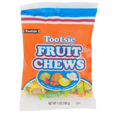 FRUIT CHEWS PEG BAG 7 OZ
