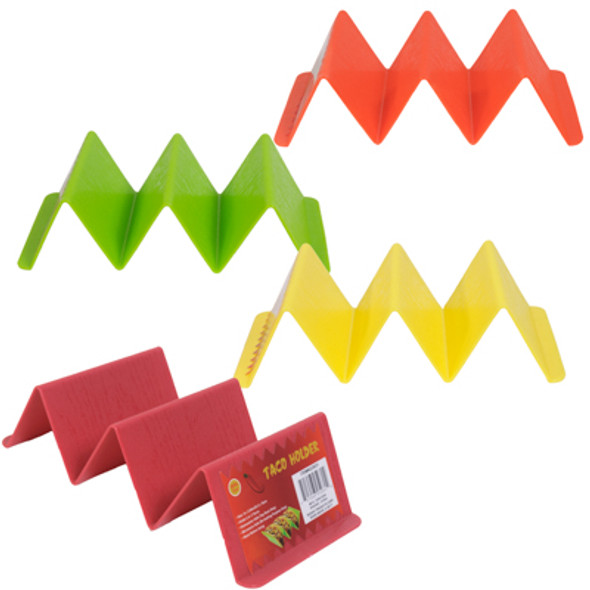 TACO HOLDER PLASTIC 2/3 WELL 8IN L / 4AST CLRS/ LABEL