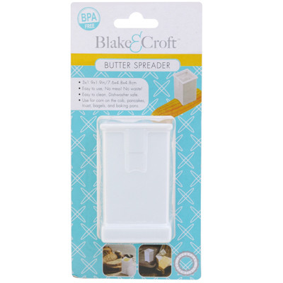 BUTTER SPREADER 3X2 IN WHITE PLASTIC / BLISTER