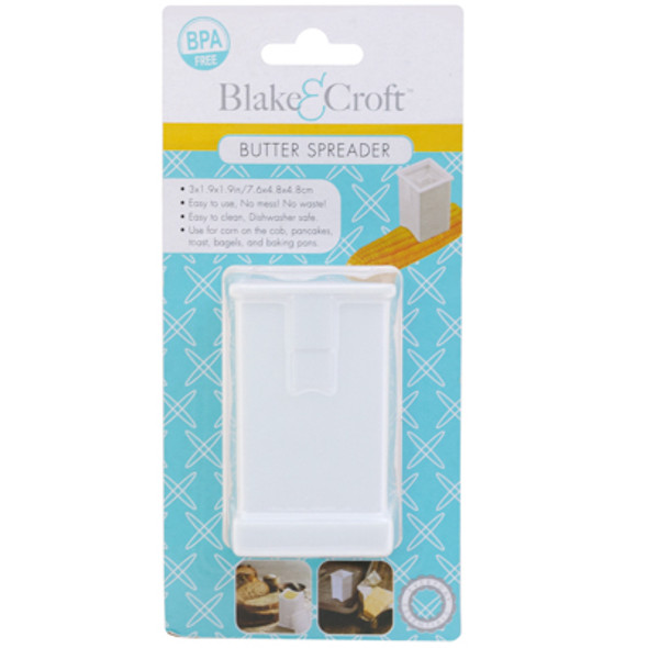 BUTTER SPREADER 3X2 IN WHITE PLASTIC / BLISTER