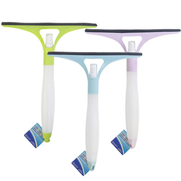 SQUEEGEE W/ 125ML BUILT IN SPRAY HANDLE 3 ASST COLORS/ HT