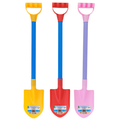 BEACH SHOVEL 25IN PLASTIC 2-TONE 3 ASST COLOR COMBOS COLOR LABEL