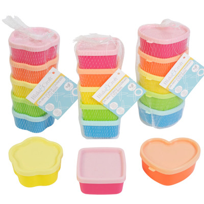 STORAGE CONTAINER 5PK 3 ASST SHAPES MULTI COLOR SET 2.5 X 2.5 NET BAG W/B&C HT