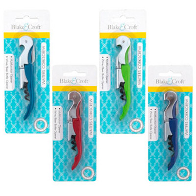 CORKSCREW WAITERS 4 ASST COLORS B & C BLC BONUS MDSG STRIPS INCLUDED