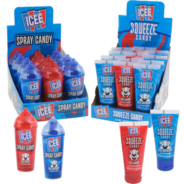 ICEE SPRAY & SQUEEZE SHIPPER 72PC FLOOR DISPLAY