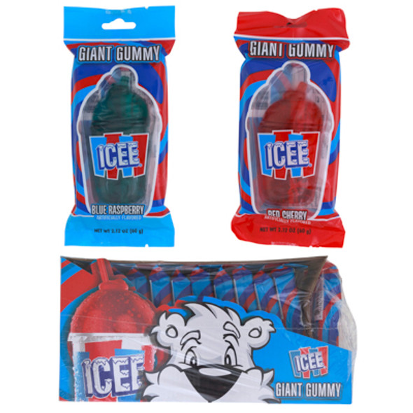 ICEE GIANT GUMMY 2.1 OZ CHERRY + BLUE RASPBERRY