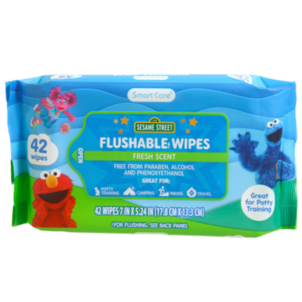WIPES FLUSHABLE 42CT FRESH SCENT SESAME STREET