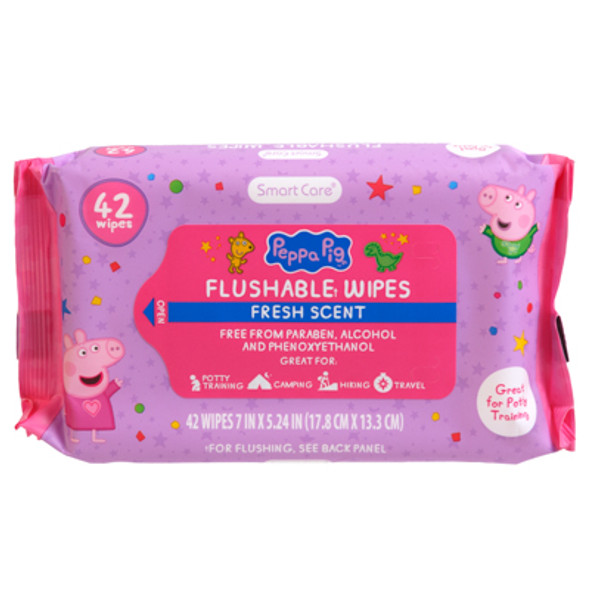 WIPES FLUSHABLE 42CT FRESH SCENT PEPPA PIG WIPES FLUSHABLE 42CT FRESH SCENT PEPPA PIG