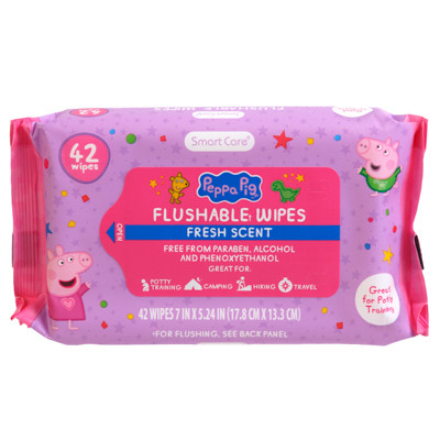 WIPES FLUSHABLE 42CT FRESH SCENT PEPPA PIG