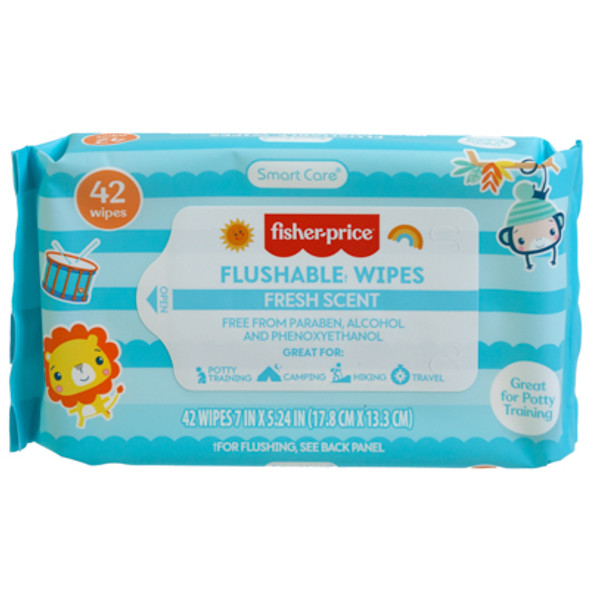 WIPES FLUSHABLE 42CT FRESH SCENT FISHER PRICE WIPES FLUSHABLE 42CT FRESH SCENT FISHER PRICE