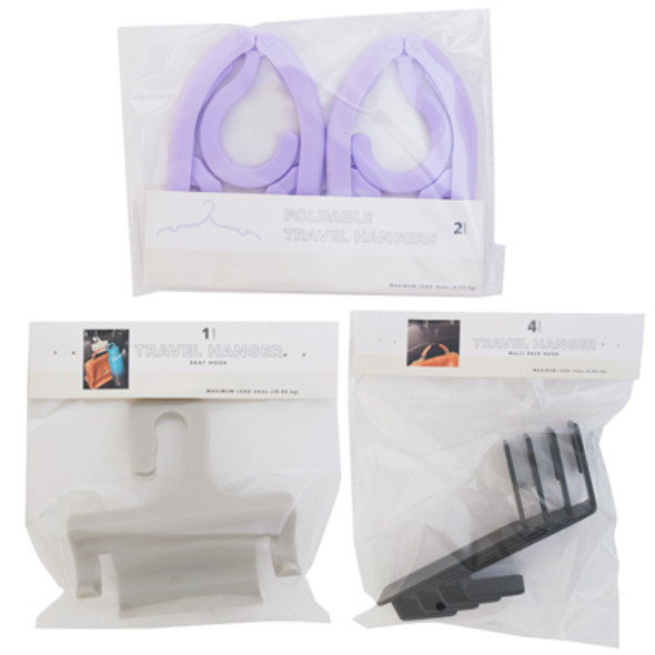 TRAVEL HANGER 3 ASSORTED PP $1