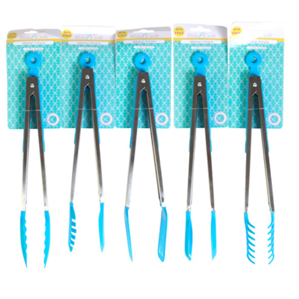 SERVING TONGS 13.5IN 5AST STYLES STAINLESS ARMS W/PLASTIC HEADS B&C SERVING TONGS 13.5IN 5AST STYLES STAINLESS ARMS W/PLASTIC HEADS B&C