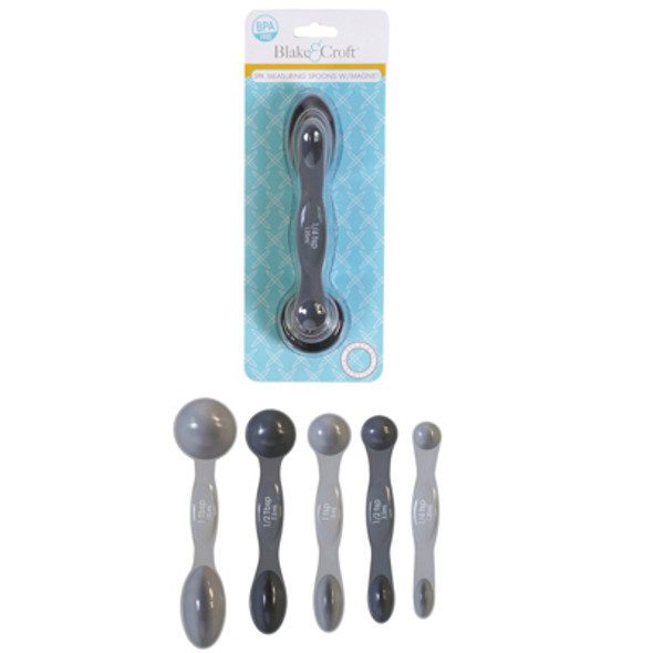 MEASURING SPOONS 5PC PLASTIC W/MAGNETIC NESTING B&C MEASURING SPOONS 5PC PLASTIC W/MAGNETIC NESTING B&C