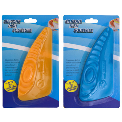 DISH SQUEEGEE SILICONE HANDHELD ON 12PC MDSGSTRIP/CLEAN CARD/2 STRIPS PER PB