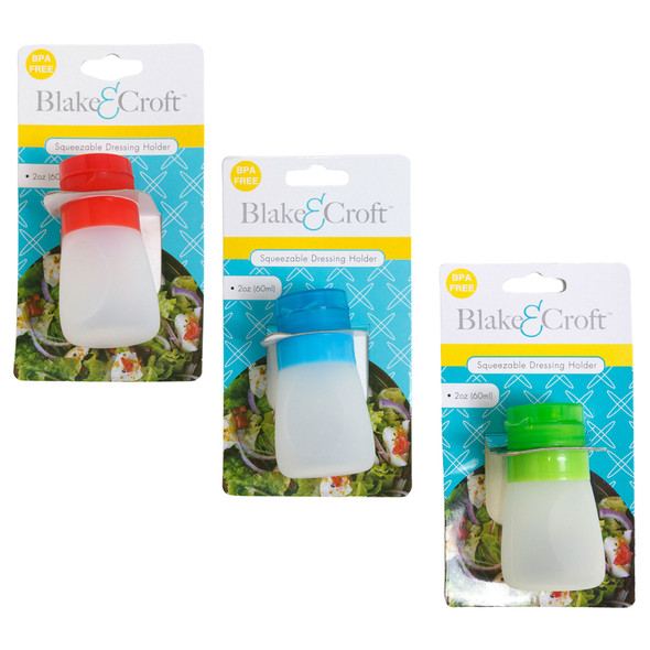 SALAD DRESSING SQUEEZABLE TRAVEL BOTTLE 2 OZ 3 ASST B&C TCD INCL BONUS MDS STRIPS