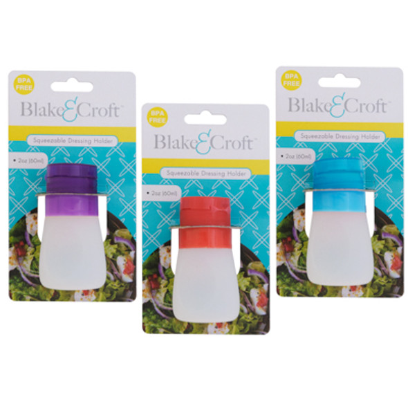SALAD DRESSING SQUEEZABLE TRAVEL BOTTLE 2 OZ 3 ASST B&C TCD INCL BONUS MDS STRIPS