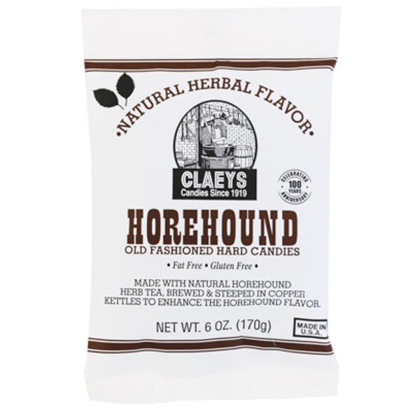 CLAEY'S OLD FASHIONED HARD CANDIES NATURAL HOREHOUND 6 OZ PEG BAG CLAEY'S OLD FASHIONED HARD CANDIES NATURAL HOREHOUND 6 OZ PEG BAG