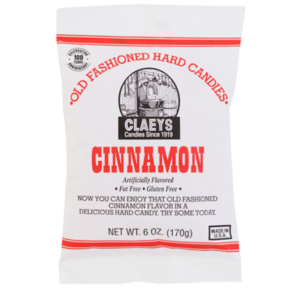 CLAEY'S OLD FASHIONED HARD CANDIES CINNAMON 6 OZ PEG BAG CLAEY'S OLD FASHIONED HARD CANDIES CINNAMON 6 OZ PEG BAG