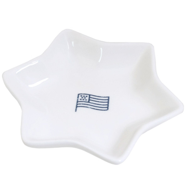 DISH STAR SHAPE 6X6 FLAG WHITE/BLUE (4.00) DISH STAR SHAPE 6X6 FLAG WHITE/BLUE (4.00)