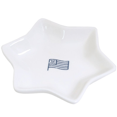 DISH STAR SHAPE 6X6 FLAG WHITE/BLUE (4.00)