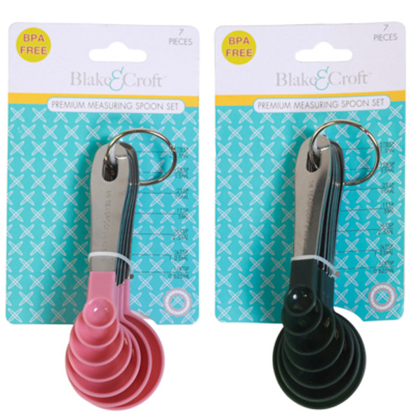 MEASURING SPOON SET 7PC STAINLESS STEEL HANDLES W/ PP SPOONS  B&C TCD