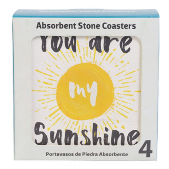 COASTER 4PC SET YOU ARE MY SUNSHINE THIRSTYSTONE COASTER 4PC SET YOU ARE MY SUNSHINE THIRSTYSTONE