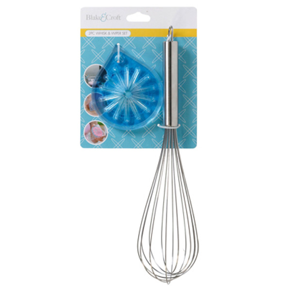 WHISK & WIPER SET STAINLESS STEEL TUBULAR HANDLE W/ WIPER ATTACHMENT B&C TCD