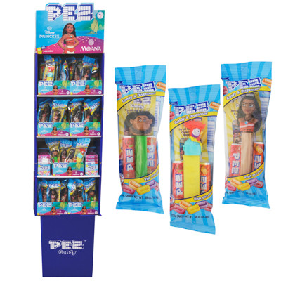 PEZ MOANA SHIPPER 108PC 84 DISPENSERS 24 - 6PK ROLLS