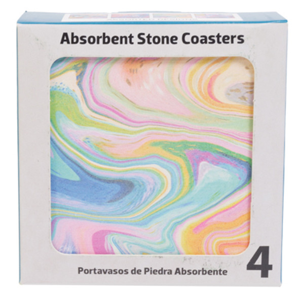COASTER 4PC SET COLOR SWIRL THIRSTYSTONE