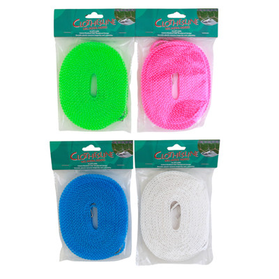 CLOTHESLINE NYLON 16.4FT W/ SPACING FOR HANGERS EA IN PBH