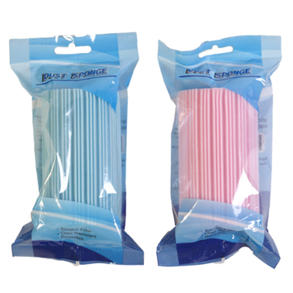 SPONGE PVA DAMP CLEAN RIDGED DUSTER  2 ASST COLORS PRTD OPP