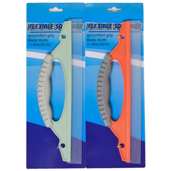 SQUEEGEE DELUXE FLEXIBLE 11.5IN WITH COMFORT HAND GRIP 2AST CLR/CLEAN TCD