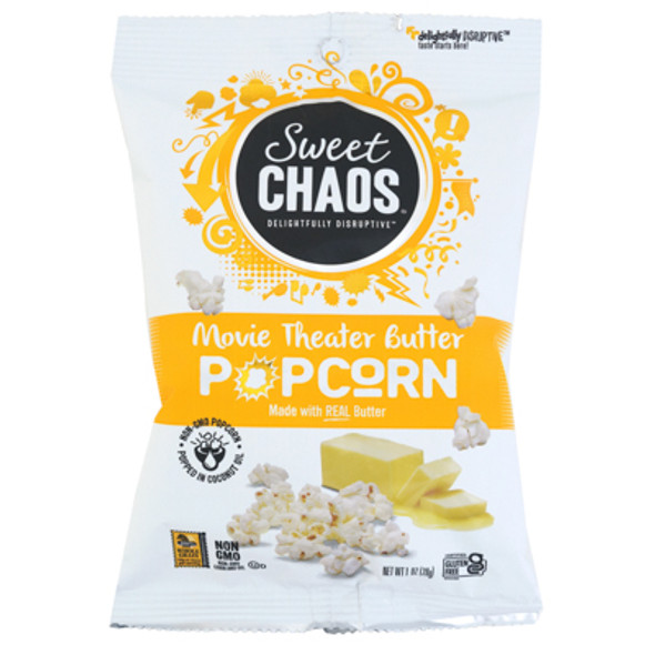 SWEET CHAOS POPCORN MOVIE THEATER BUTTER 1.0 OZ PEG BAG NO AMAZON SALES