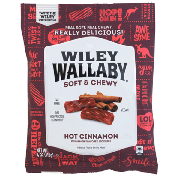 LICORICE WILEY WALLABY HOT CINNAMON 4 OZ PEG BAG NO AMAZON SALES