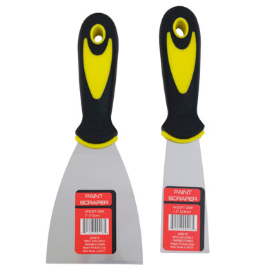 PAINT SCRAPER W/ GRIP HANDLE 1.5IN & 3IN STEEL HDWR LABEL