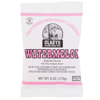 CLAEYS OLD FASHIONED HARD CANDIES WATERMELON 6 OZ PEG BAG