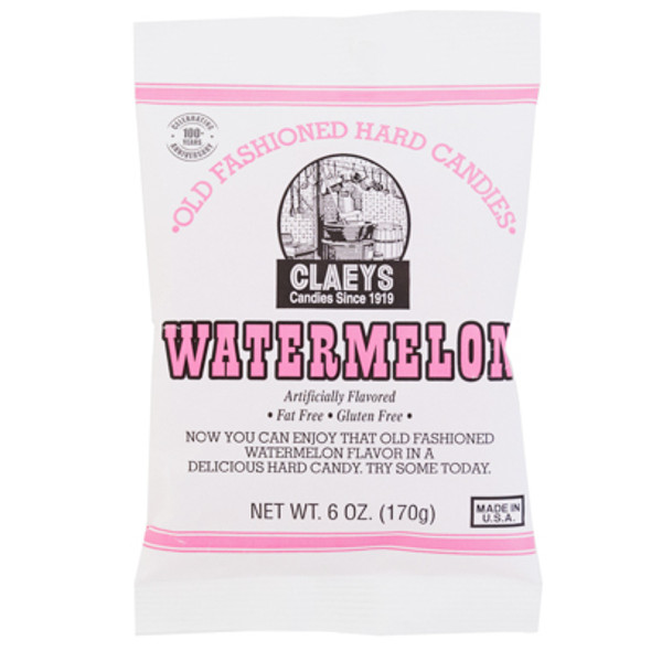 CLAEYS OLD FASHIONED HARD CANDIES WATERMELON 6 OZ PEG BAG