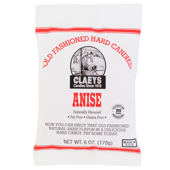 CLAEYS OLD FASHIONED HARD CANDIES NATURAL ANISE 6 OZ PEG BAG
