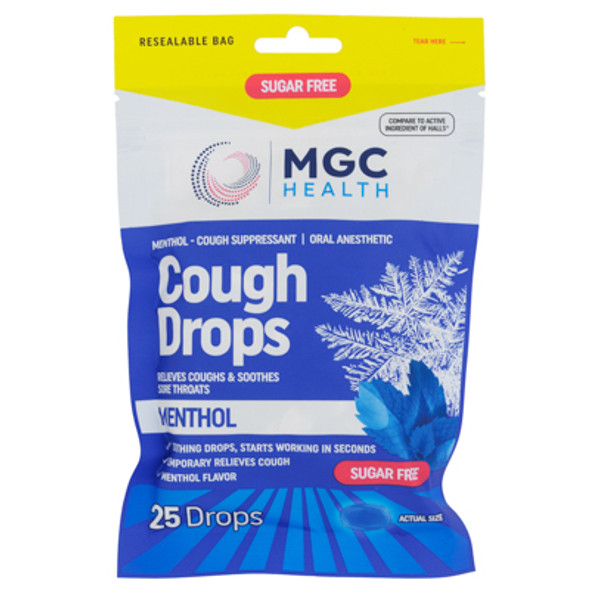 COUGH DROPS 25CT SUGAR FREE 02/2027 MENTHOL MGC HEALTH COUGH DROPS 25CT SUGAR FREE 02/2027 MENTHOL MGC HEALTH
