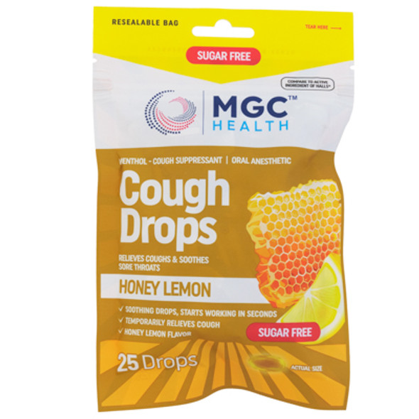 COUGH DROPS 25CT SUGAR FREE HONEY LEMON MGC HEALTH COUGH DROPS 25CT SUGAR FREE HONEY LEMON MGC HEALTH
