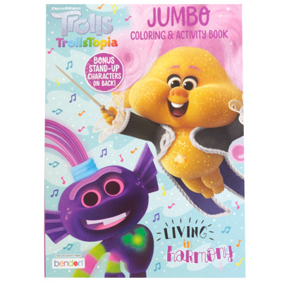 COLORING BOOK TROLLS TOPIA IN 24PC DISPLAY BOX PP$1.99 SELL IN USA ONLY