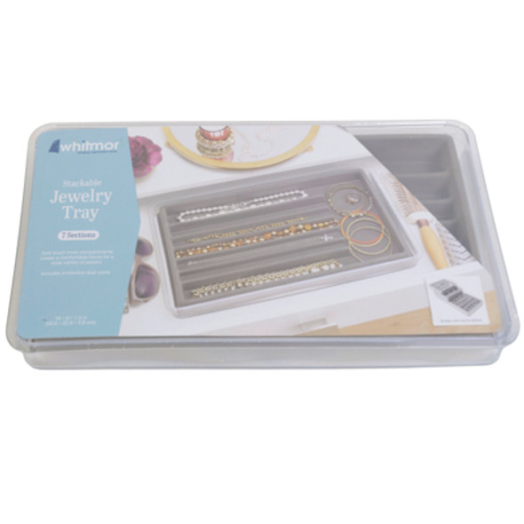 JEWELRY TRAY STACKABLE 7SECTIONS 16X9X1.5 ANTI TARNISH TRAY PEGGABLE