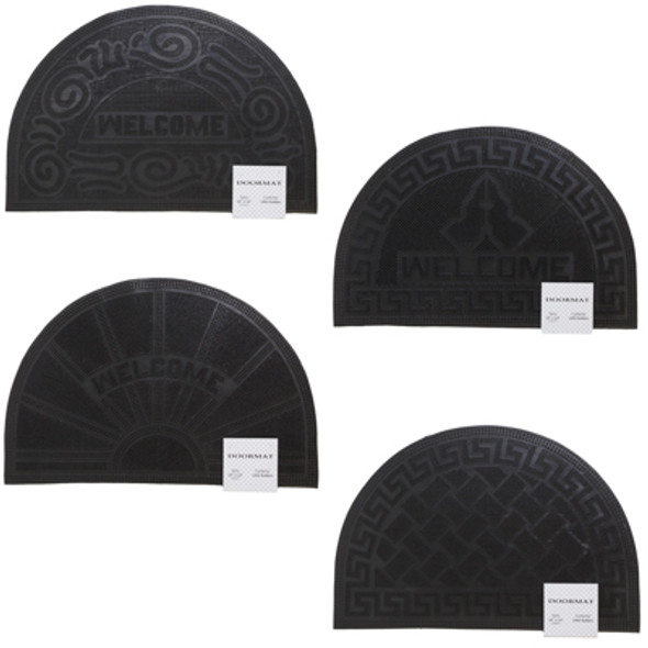 DOORMAT RUBBER PIN 4 ASSORTED DESIGNS 16X24 BLACK PACKED IN BALE REF #WS-922-HR DOORMAT RUBBER PIN 4 ASSORTED DESIGNS 16X24 BLACK PACKED IN BALE REF #WS-922-HR