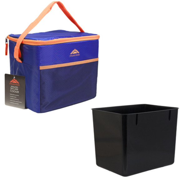 COOLER BUCKET 24CAN INSULATED W/LINER ROYAL BLUE/ORANGE