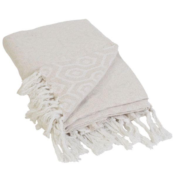 THROW BLANKET 50X60 WHITE HEXAGON 100% COTTON INNER PACK OF 1 IN A  E-COMMERCE BAG