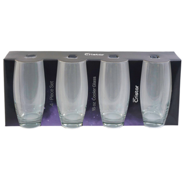 COOLER GLASS 15OZ 4PC SET GLOSSY SLEEVE AIRE NADIR CRISTAR
