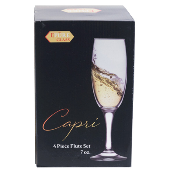 DRINKWARE 4PC SET 7OZ CHAMPAGNE CAPRI LITHO BOXED DRINKWARE 4PC SET 7OZ CHAMPAGNE CAPRI LITHO BOXED